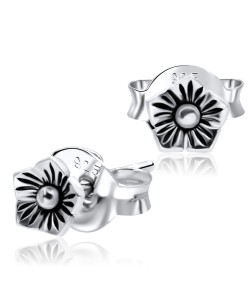 Vintage Flower Silver Ear Stud STS-3453